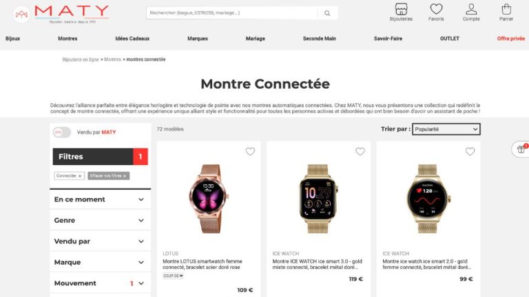 avis Maty montres connectées