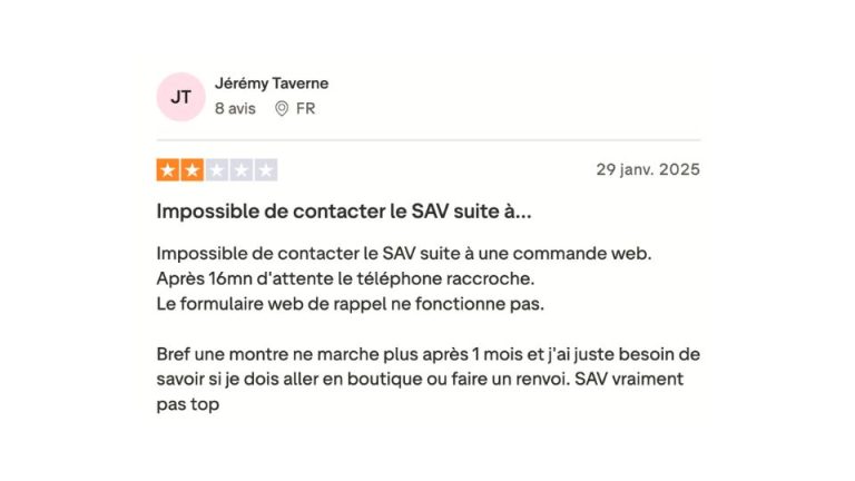 avis Maty service client